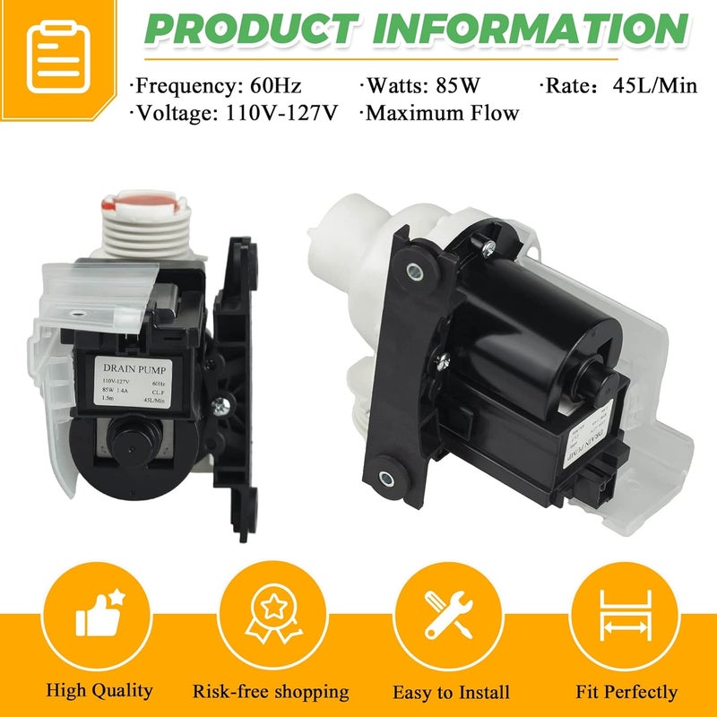 Techecook 137221600 134051200 Washer Drain Pump by (365-DAYS WARRANTY) - Fit for Kenmore Frigidaire Washing Machine - Replacement Part 137108100 137151800 134740800 AP5684706 134740500 PS7783938 - Image 3